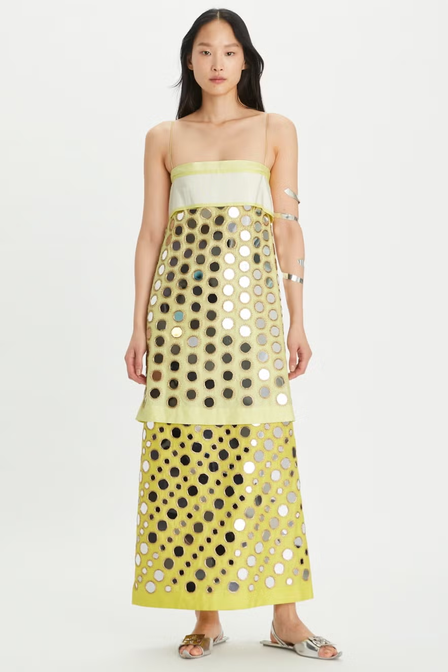 Layered Hand-Done Mirrorwork Silk Dress