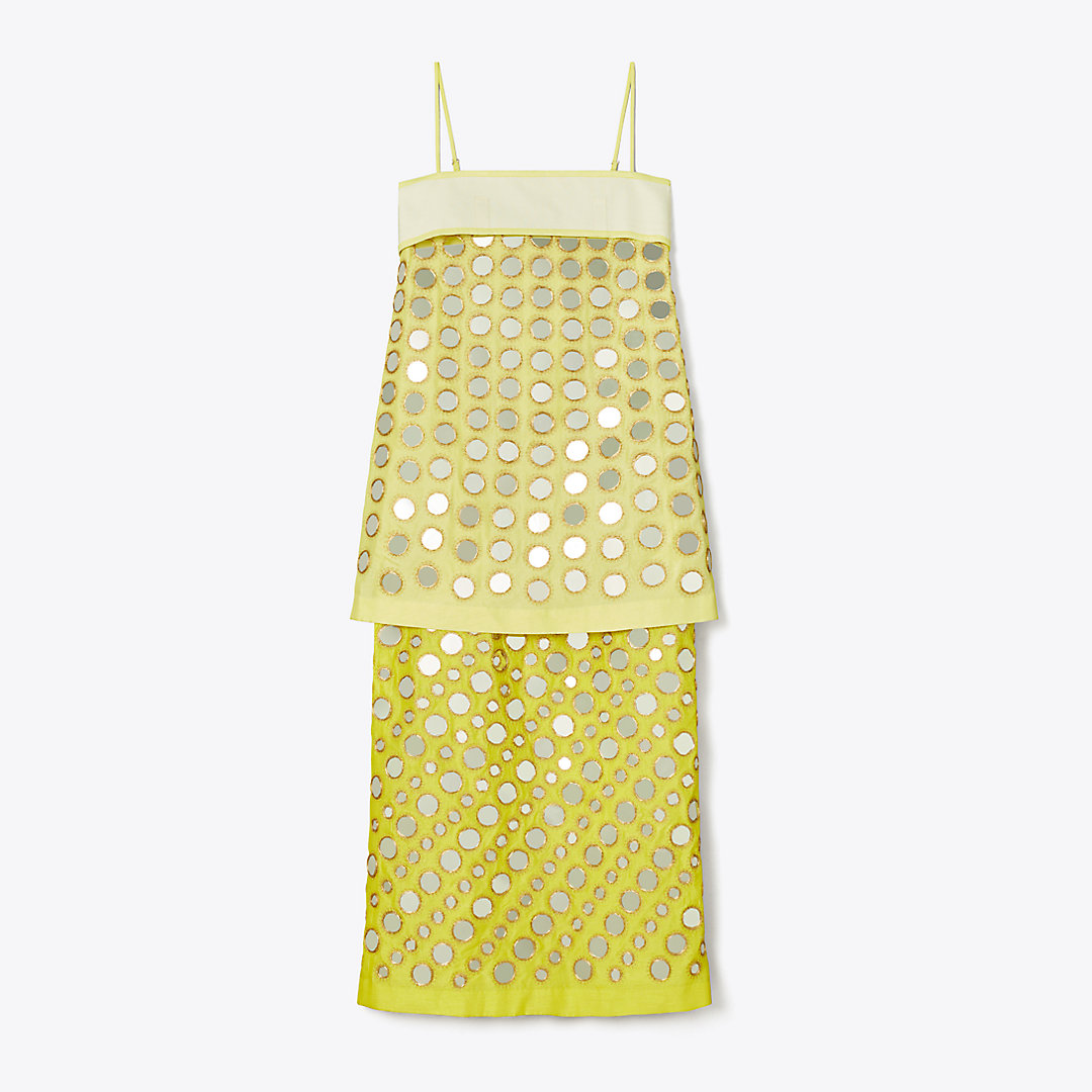 Layered Hand-Done Mirrorwork Silk Dress
