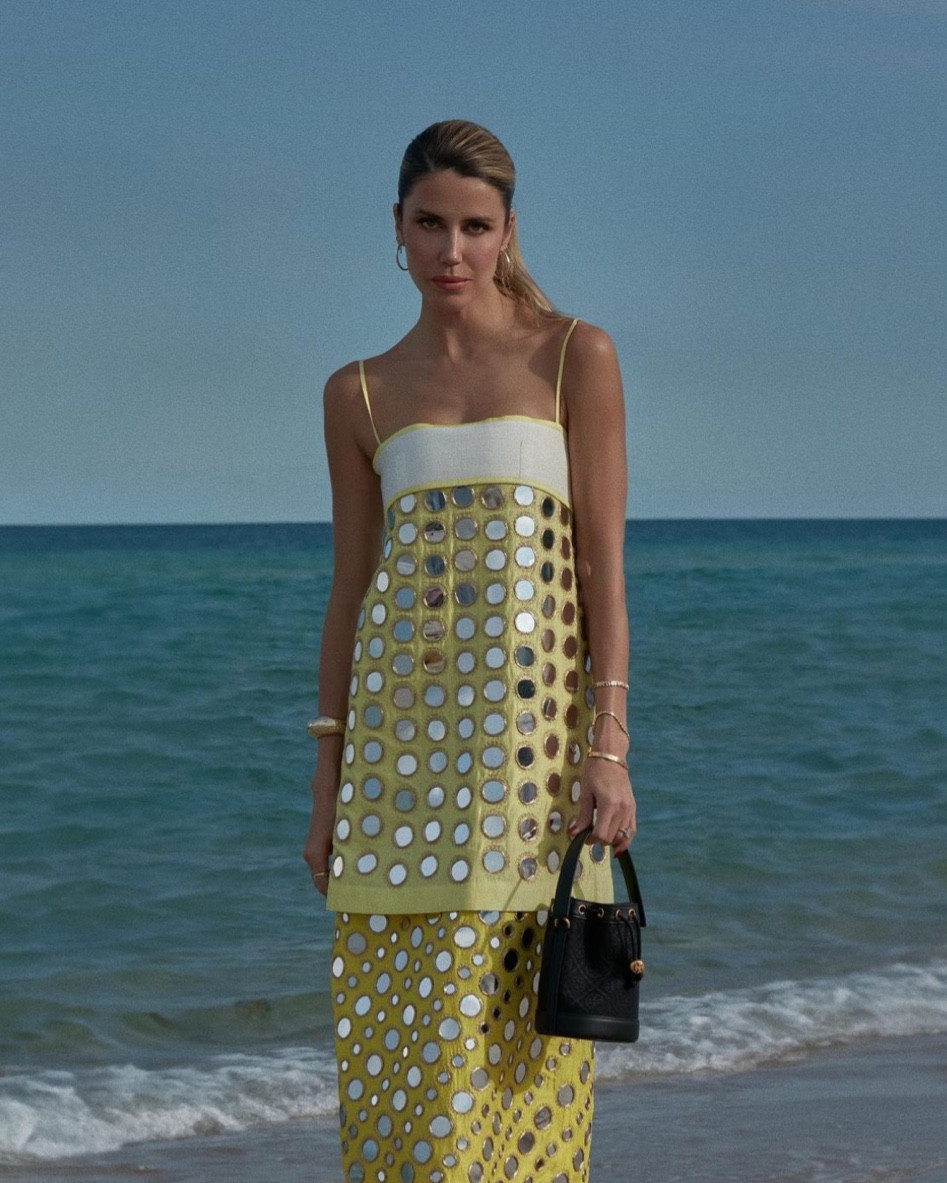 Layered Hand-Done Mirrorwork Silk Dress