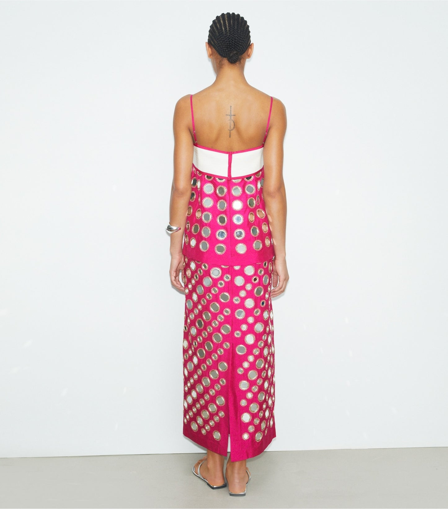Layered Hand-Done Mirrorwork Silk Dress