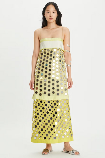 Layered Hand-Done Mirrorwork Silk Dress
