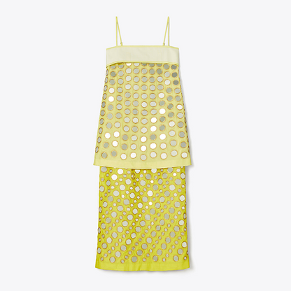 Layered Hand-Done Mirrorwork Silk Dress