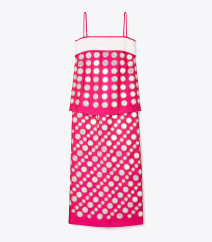 Layered Hand-Done Mirrorwork Silk Dress